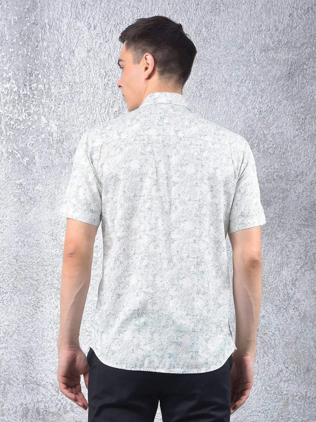 Grey Printed 100% Cotton Shirt