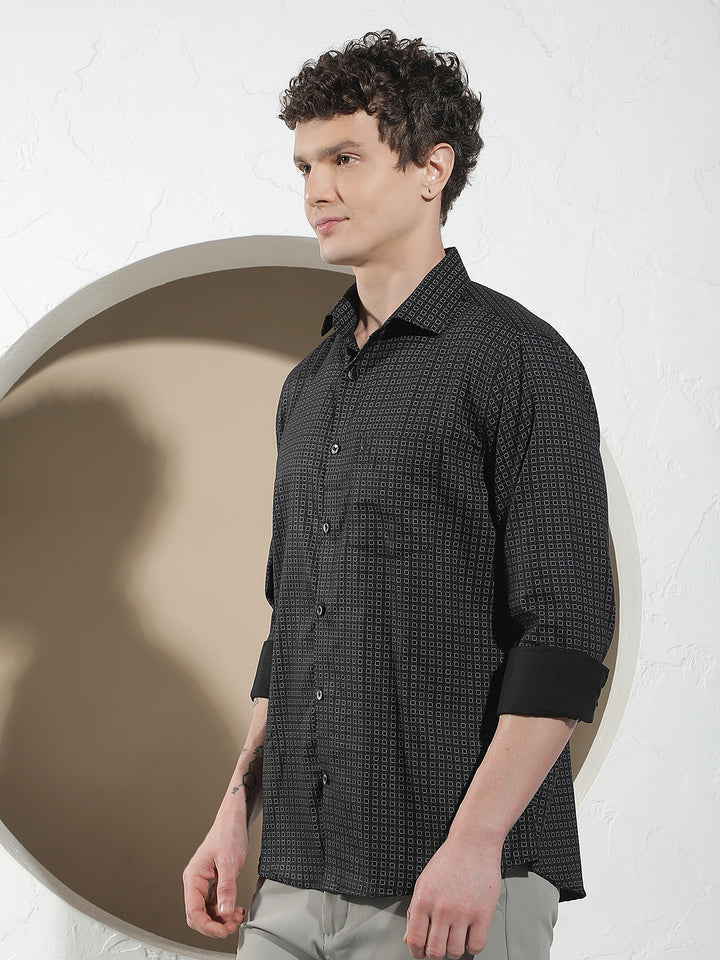 Trendy Black Printed Shirt
