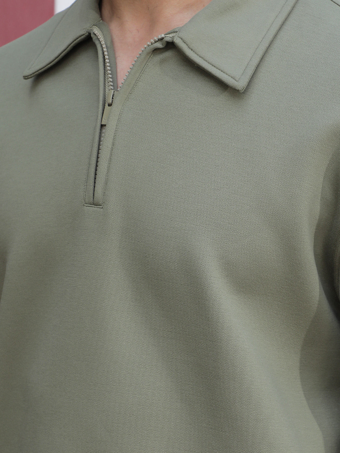 Olive Front Open Sweatshirt