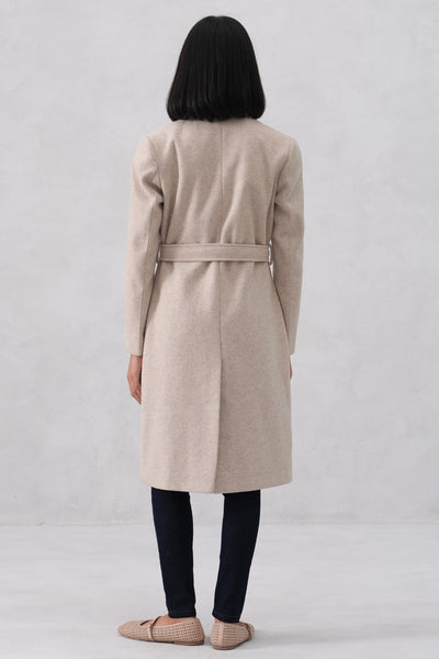 Beige Single Breasted Overcoat