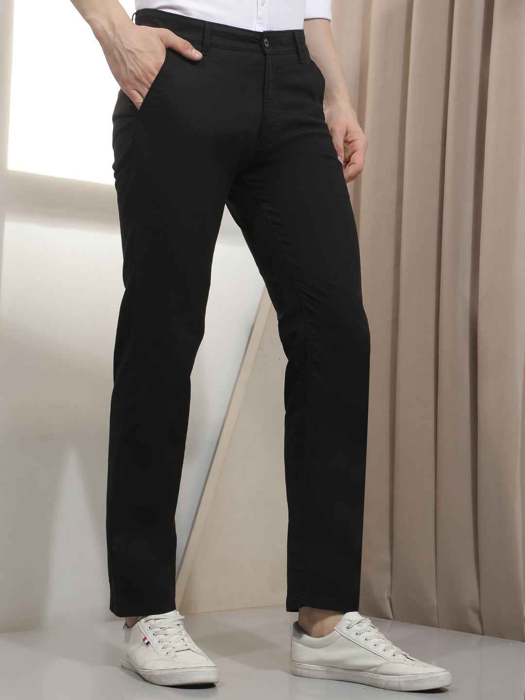 Black 100% Cotton Trousers