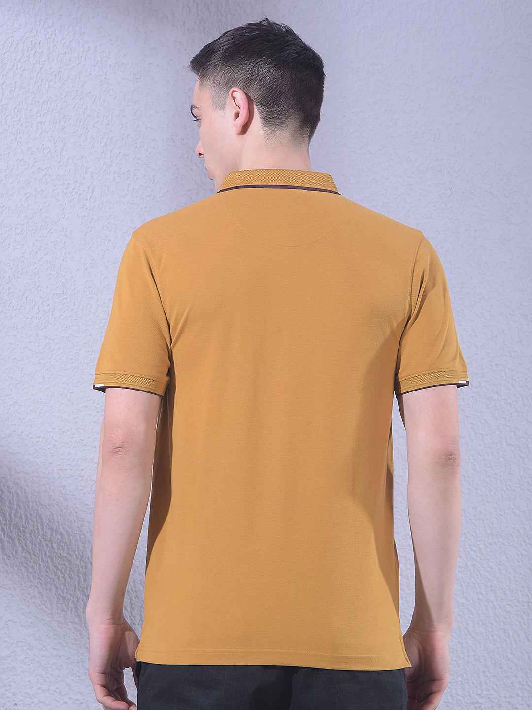 Mustard Polo Neck T-Shirt