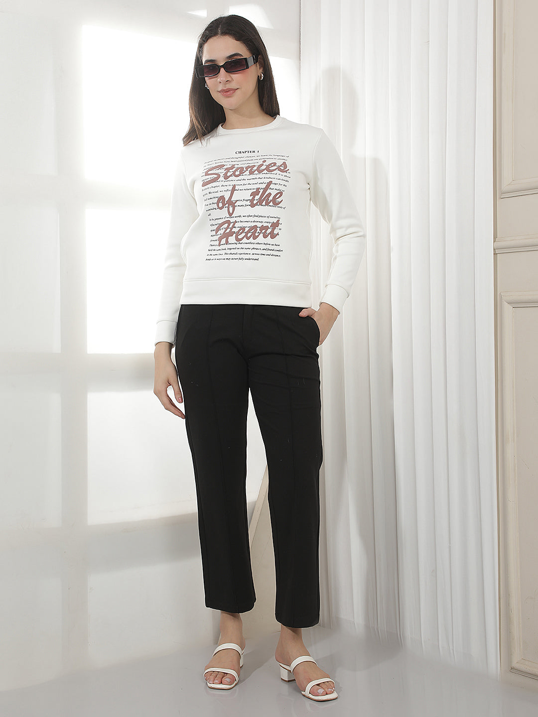 Black Wide Leg Casual Trousers
