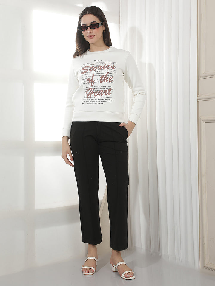 Black Wide Leg Casual Trousers