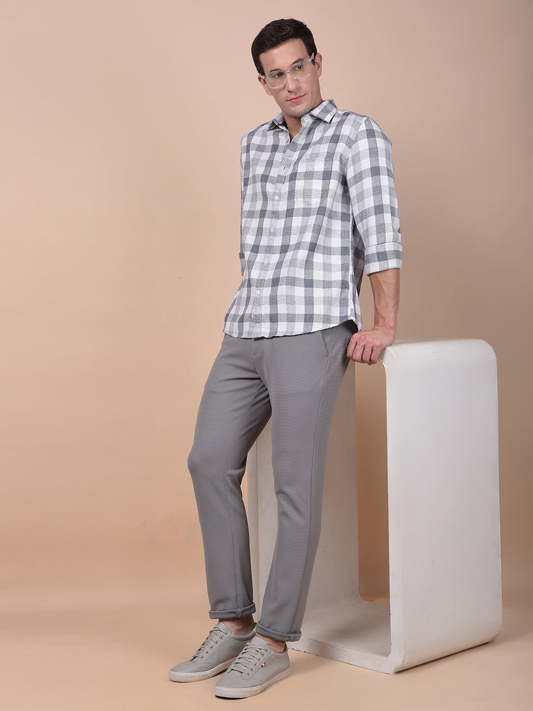 Sleek Silhouette Grey Knitted Trousers