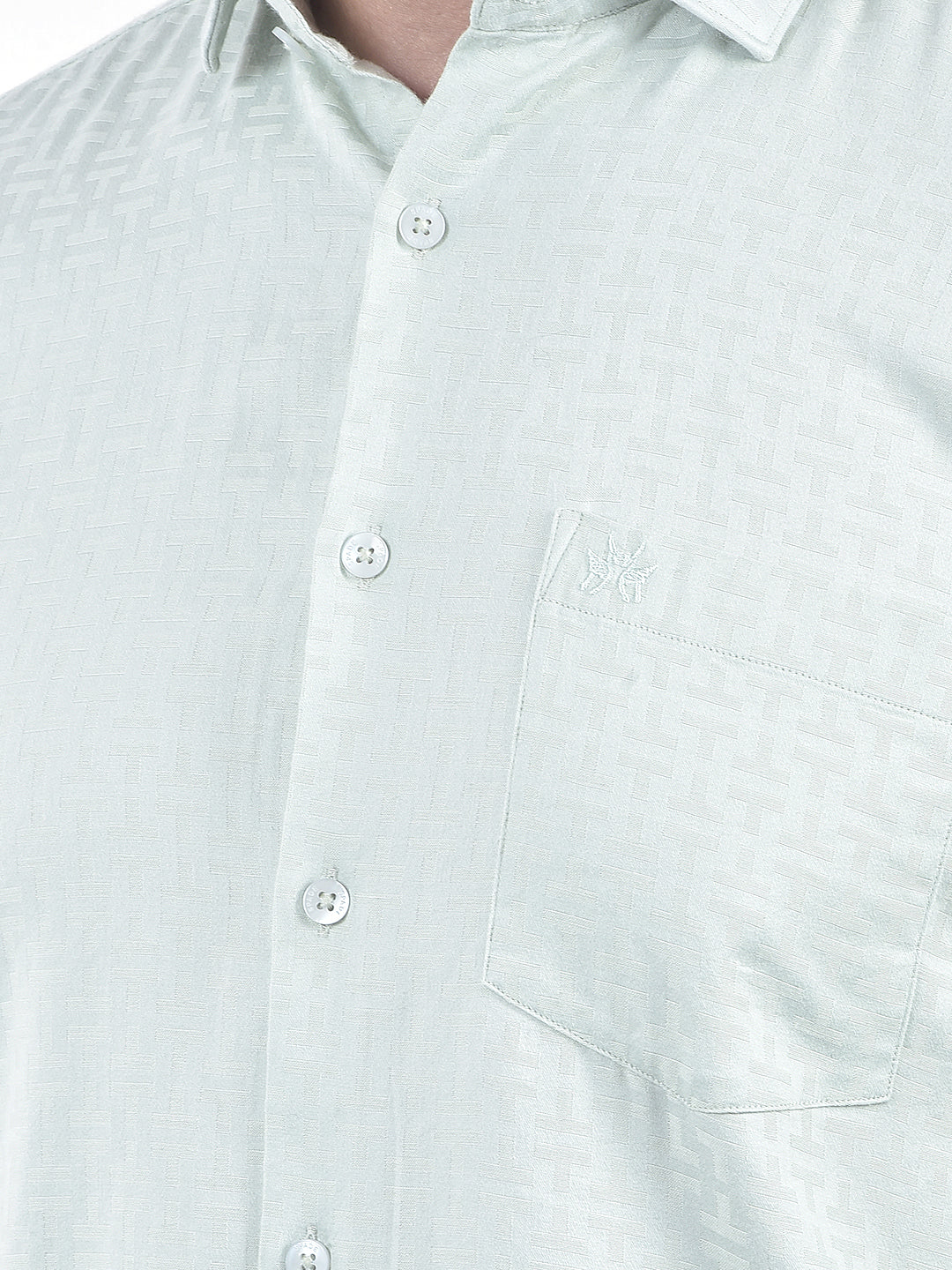 Green Jacquard 100% Cotton Shirt