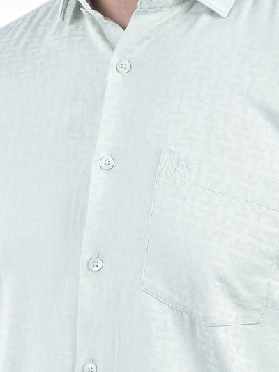 Green Jacquard 100% Cotton Shirt