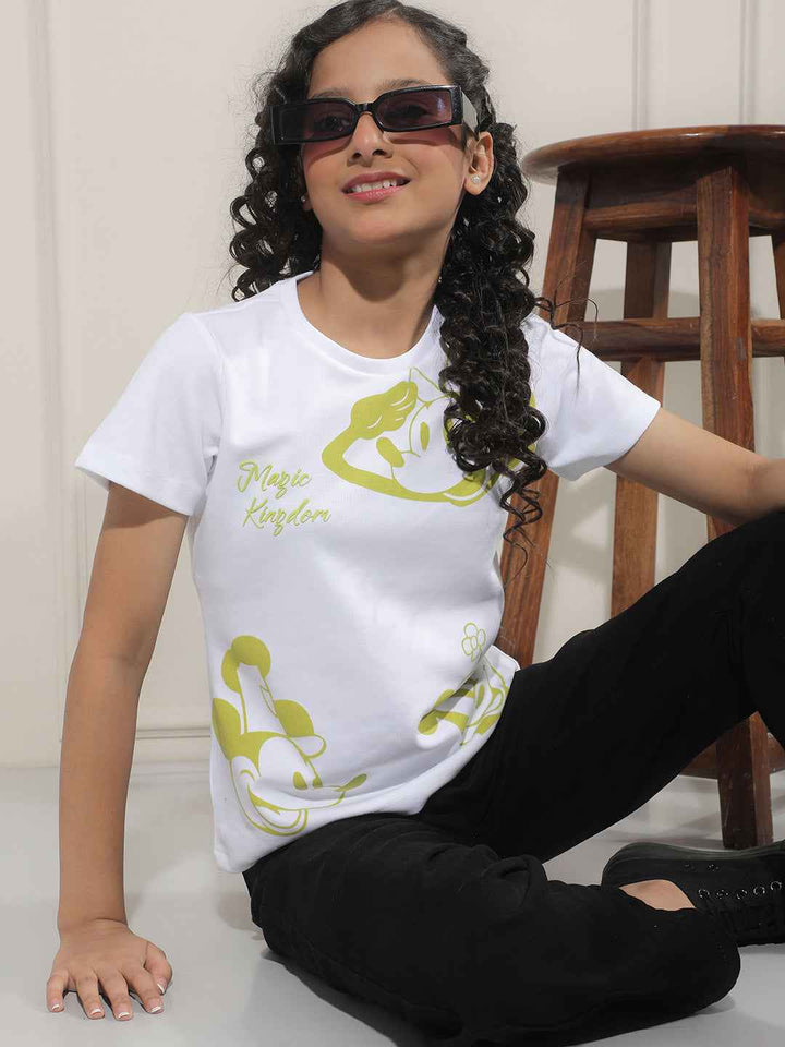 Cartoon Print White T-Shirt