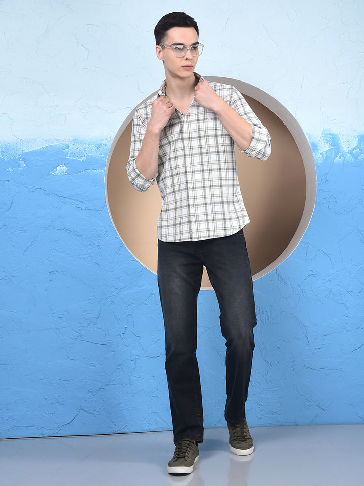 Grey Checked 100% Cotton Shirt