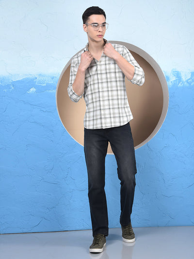 Grey Checked 100% Cotton Shirt