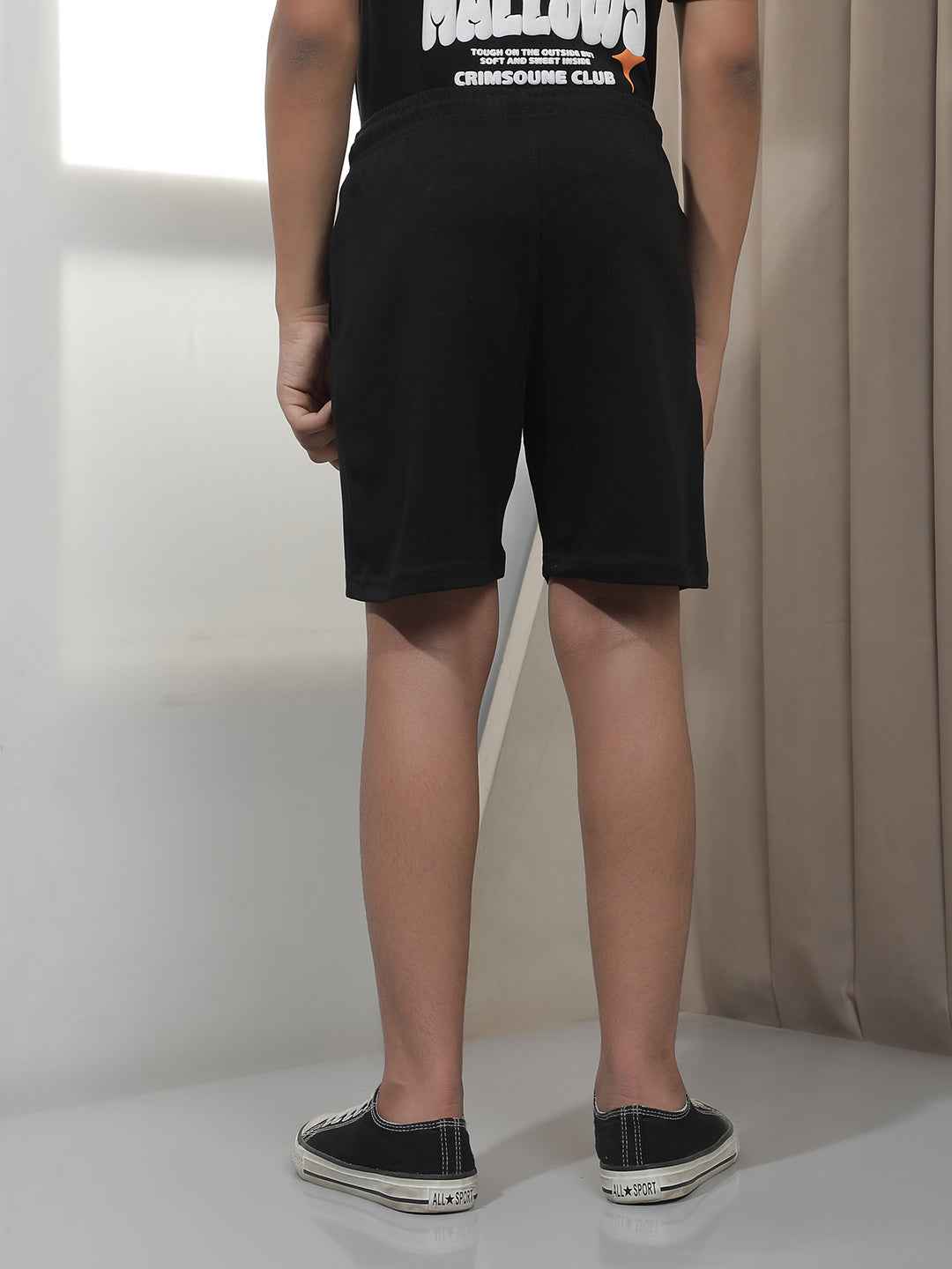 Black Graphic Print Shorts