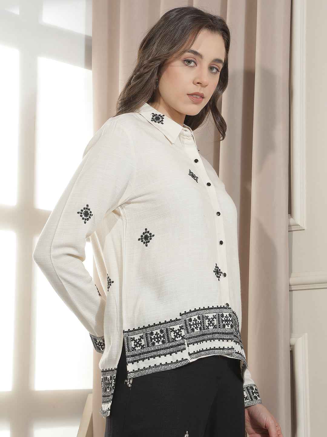 Artisanal Cream Embroidered Shirt