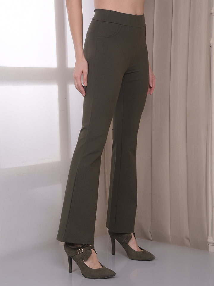 Olive Bootcut Treggings
