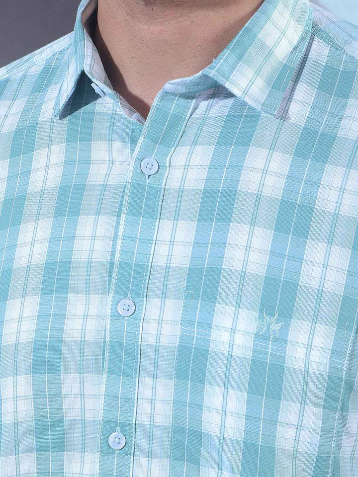 Green Checked 100% Cotton Shirt