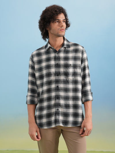 Green Checked Linen Shirt