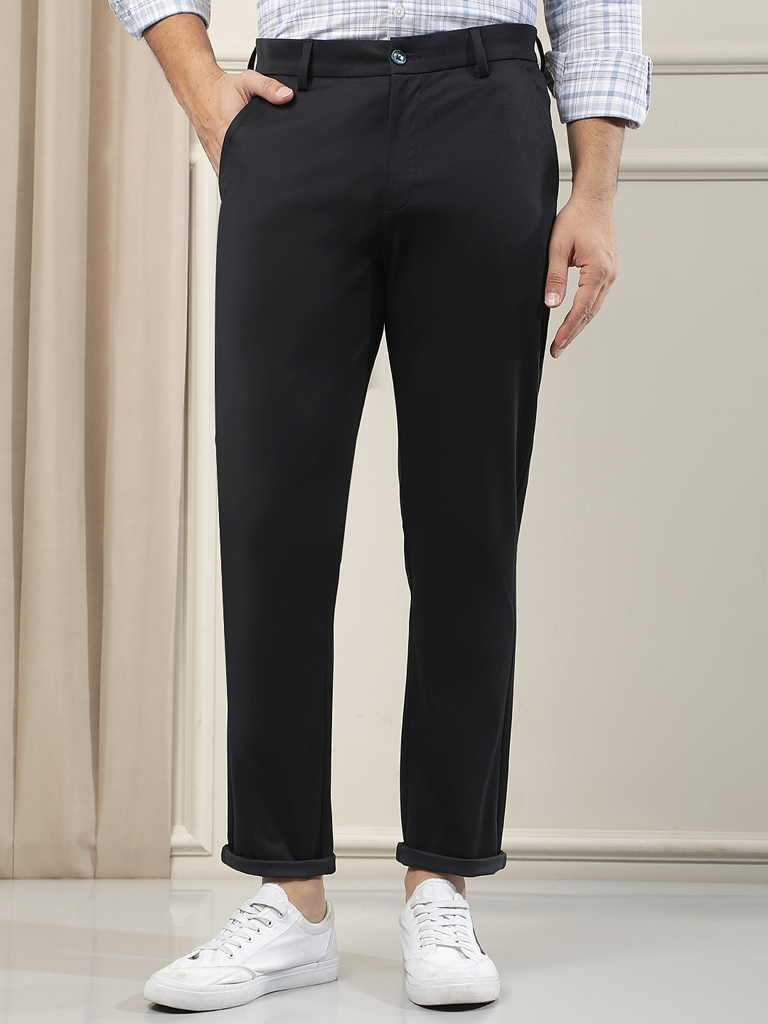 Navy Blue Knitted Trousers
