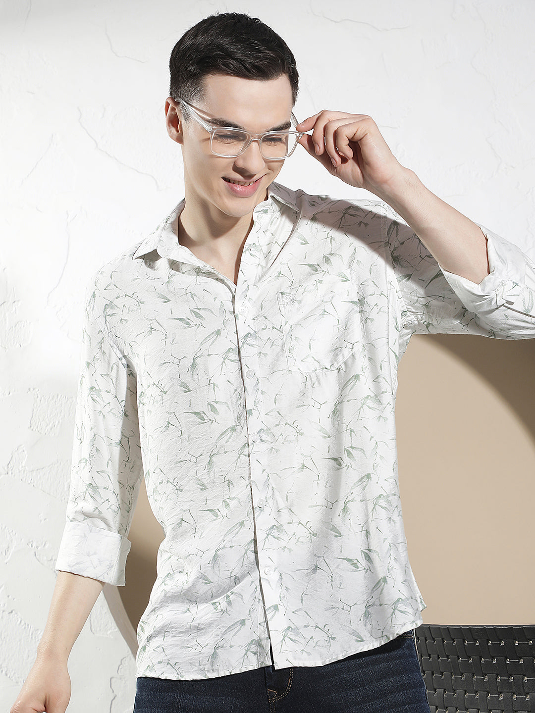 Green Floral Print Shirt