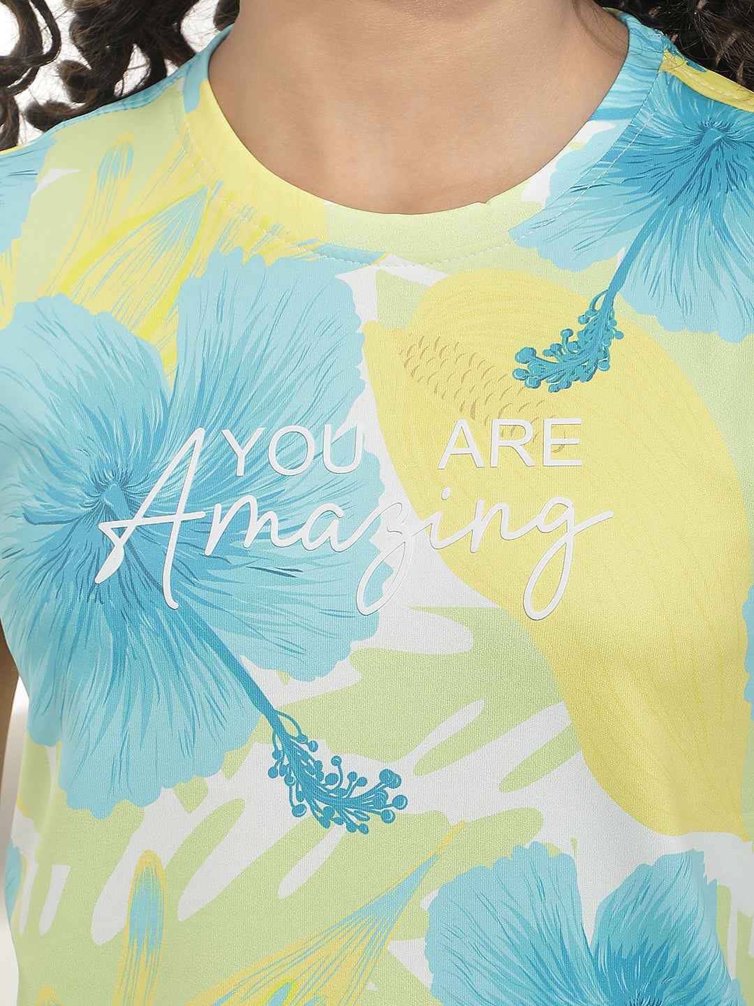 Green Floral Print T-Shirt