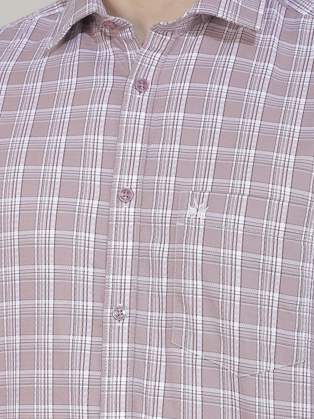 Purple Checked 100% Cotton Shirt