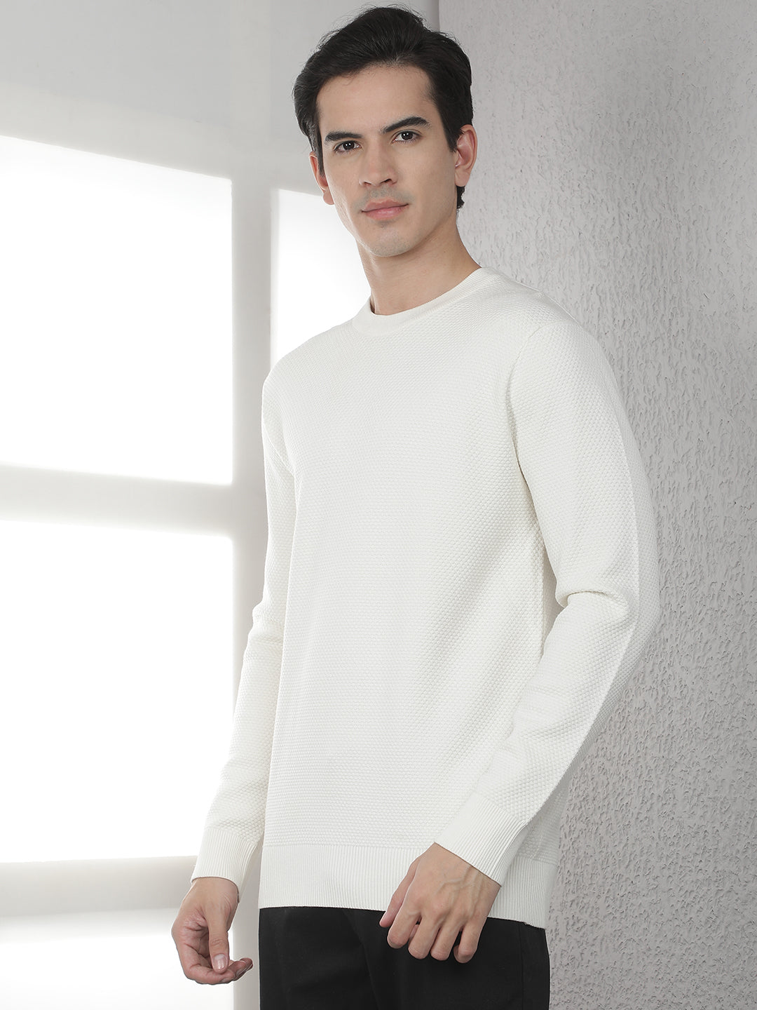 Off White Round Neck Sweater