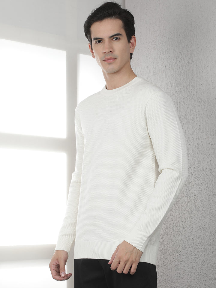 Off White Round Neck Sweater