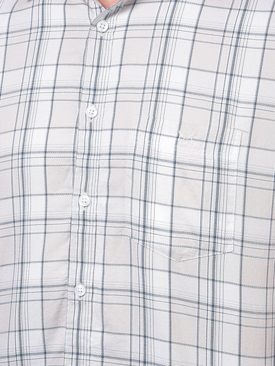 Beige Checked 100% Cotton Shirt
