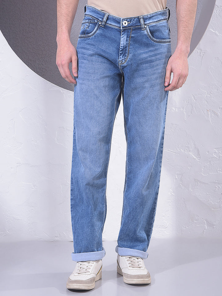 Vintage Blue Straight-Leg Jeans