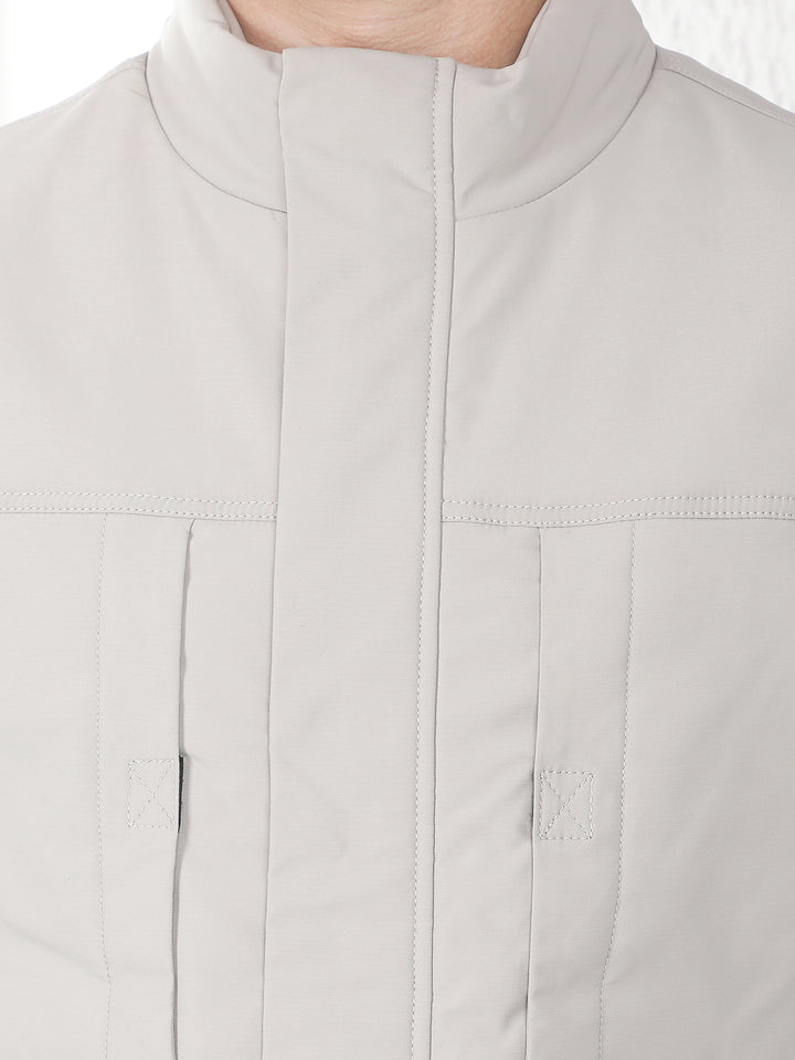 Beige Utility Sleeveless Jacket