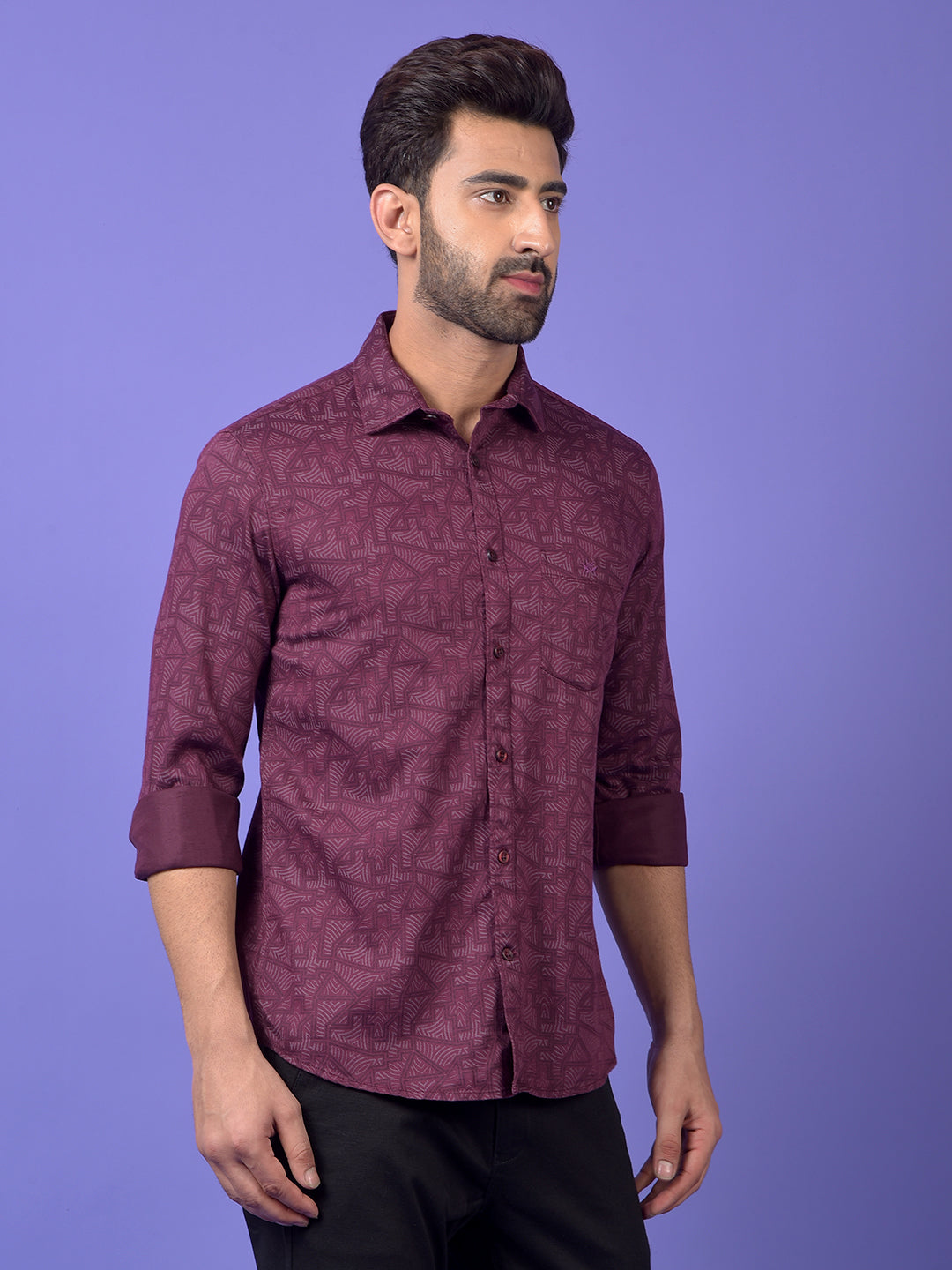 Maroon Printed Shirt