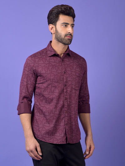 Maroon Printed Shirt