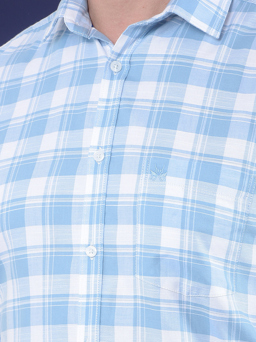 Steel Blue Checked Shirt