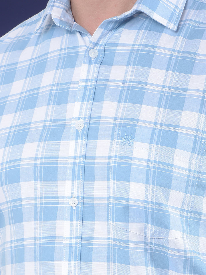 Steel Blue Checked Shirt