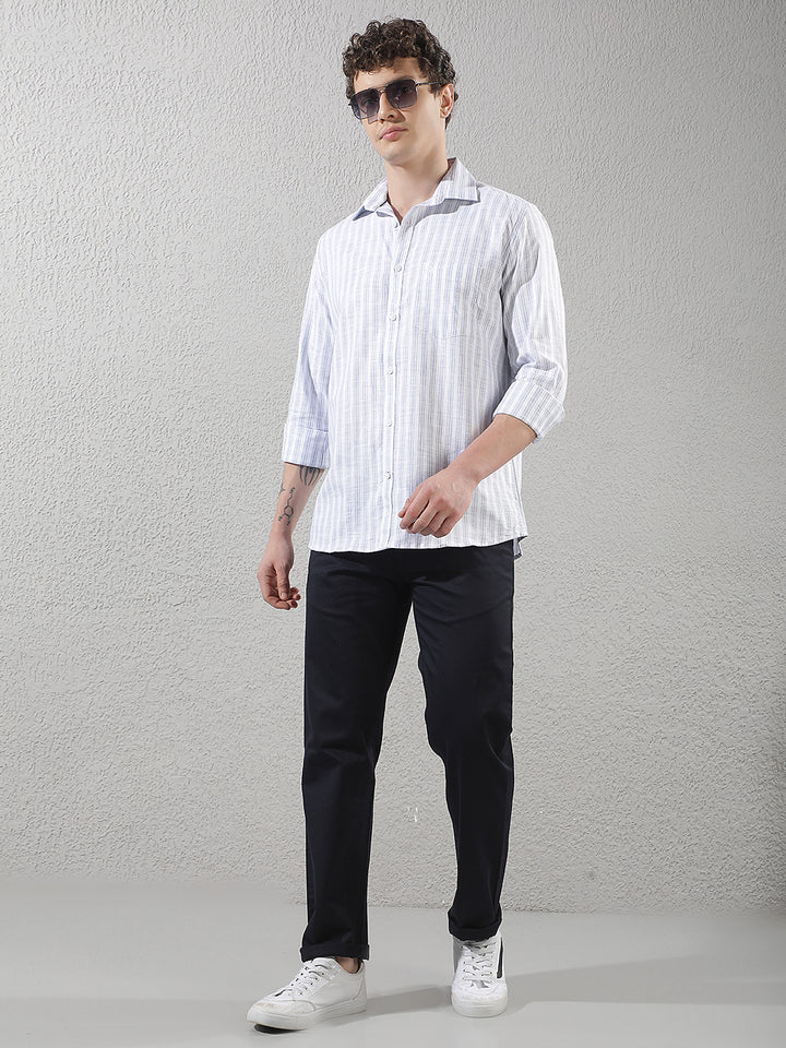 Navy Blue Straight Trousers