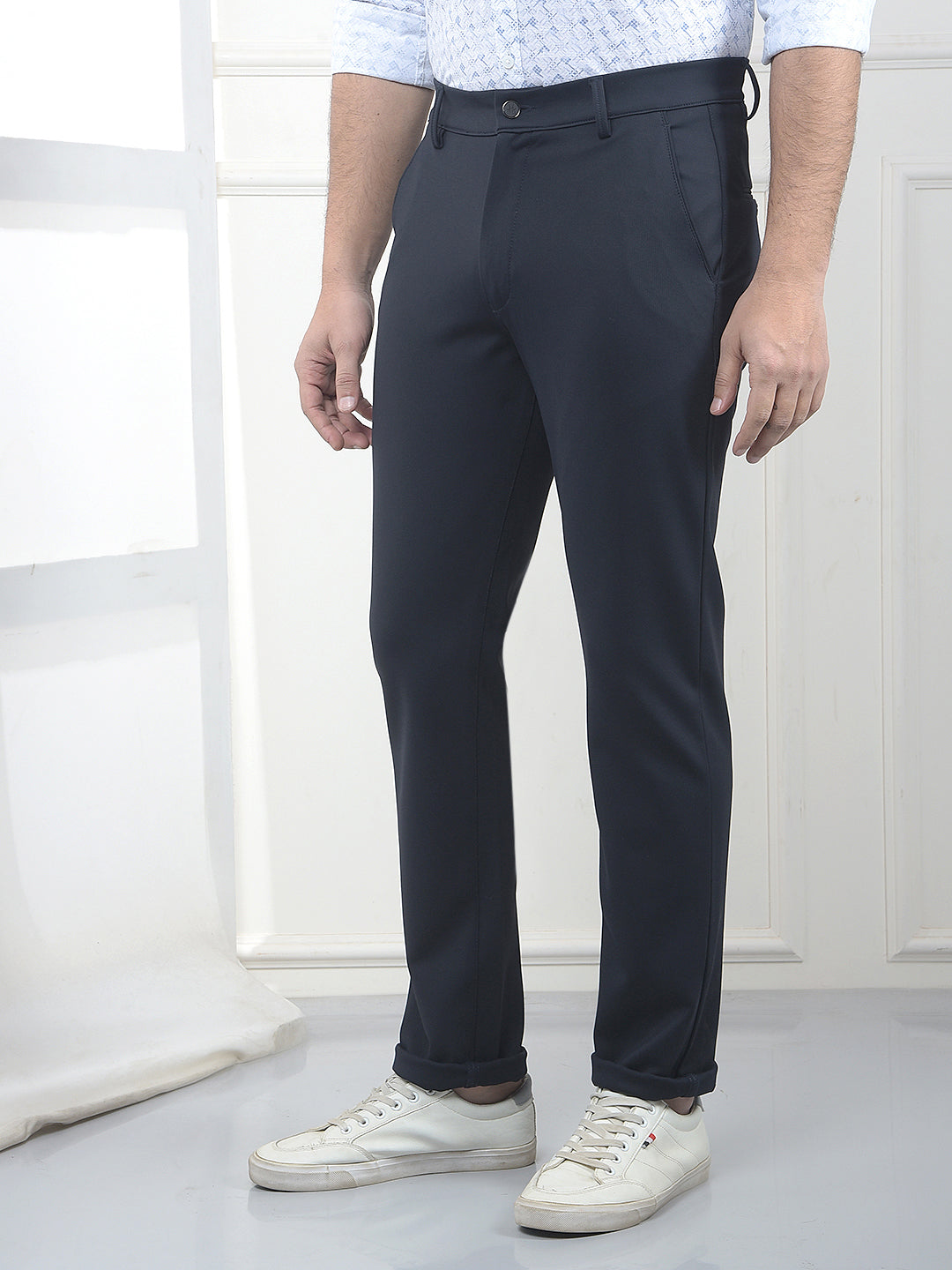 Navy Blue Knitted Trousers