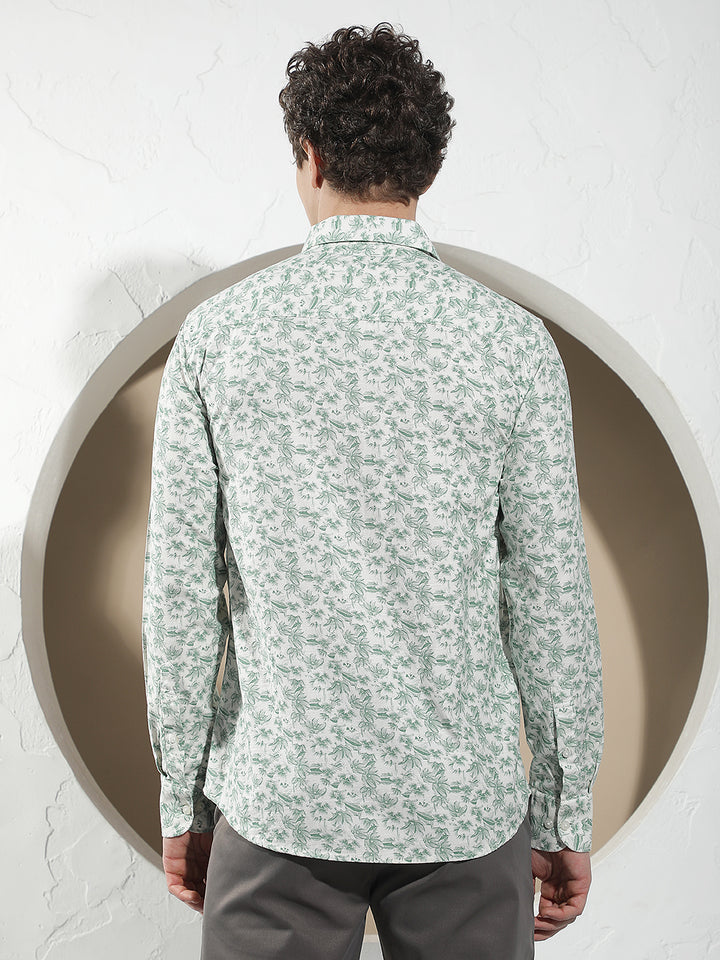 Green Floral Print Shirt