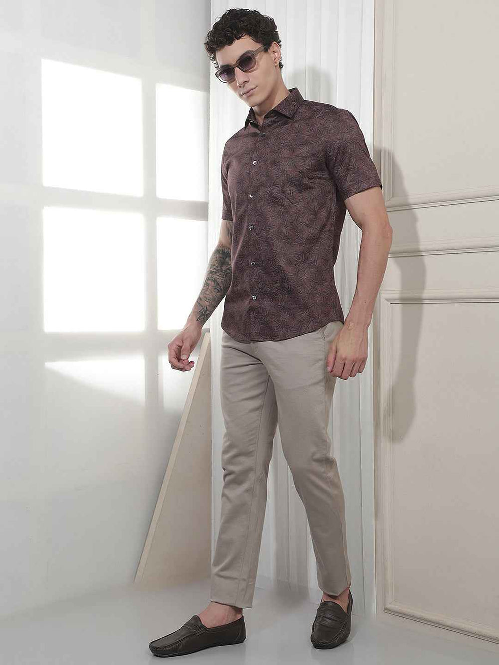 Wine Botanical Print Shirt