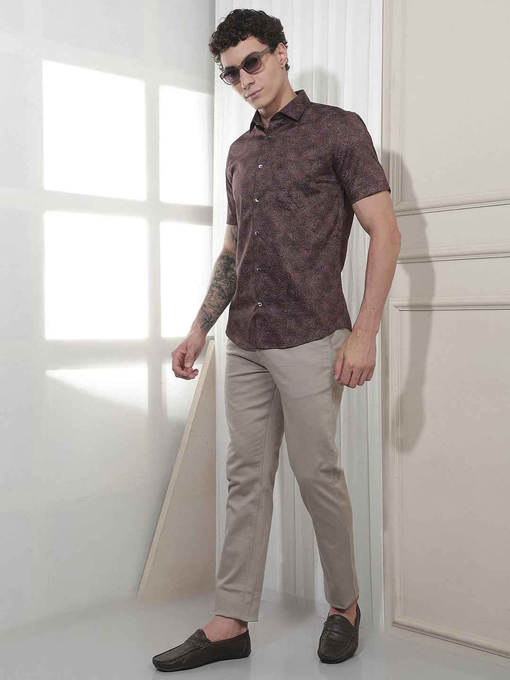 Wine Botanical Print Shirt