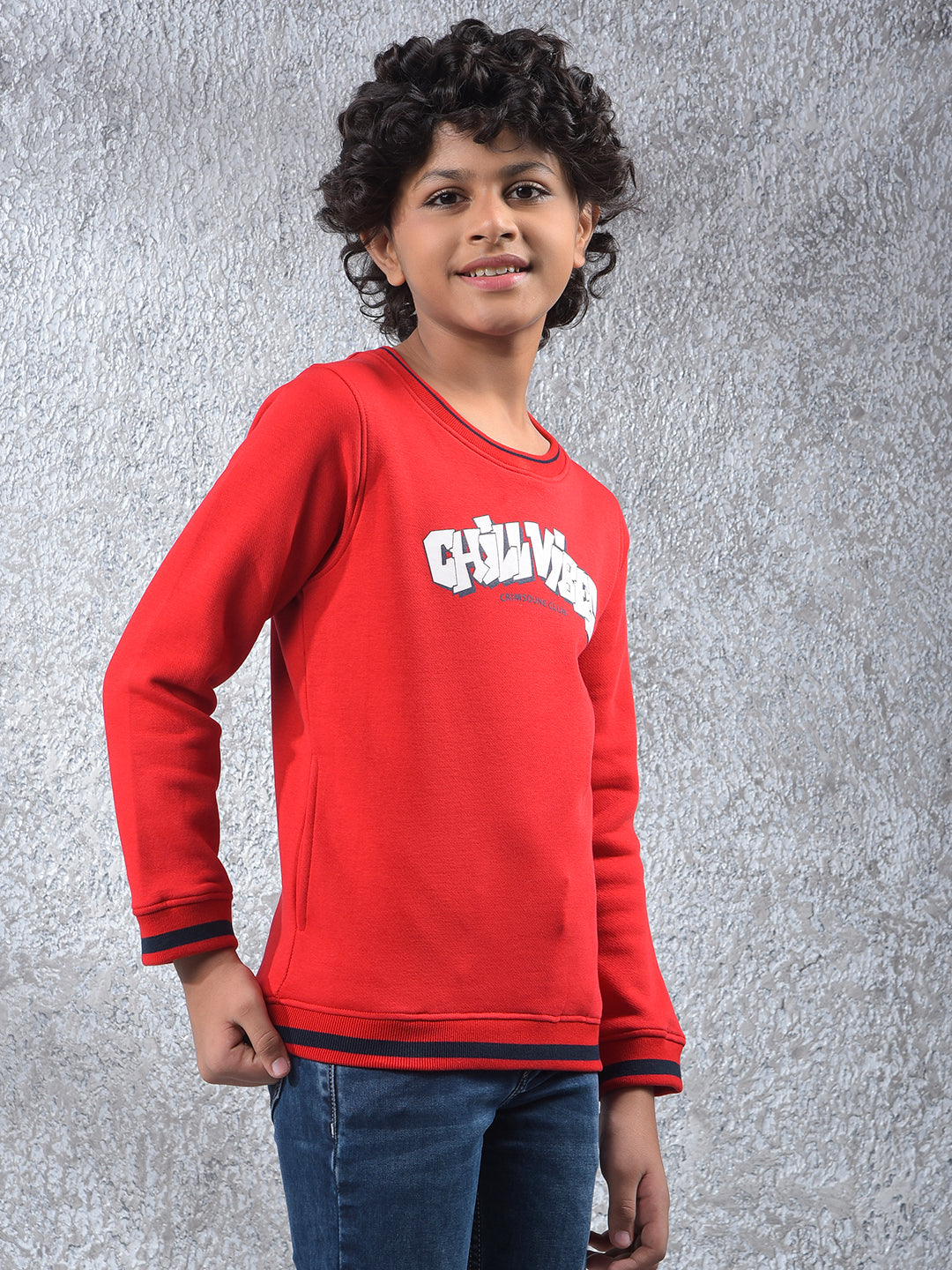 Red Graphic Print Sweatshirt