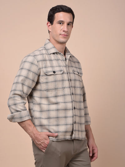 Yellow Checked 100% Cotton Shirt