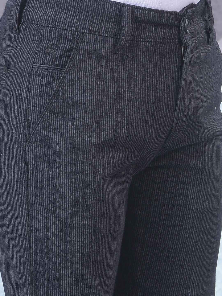 Black Vertical Stripes Trousers