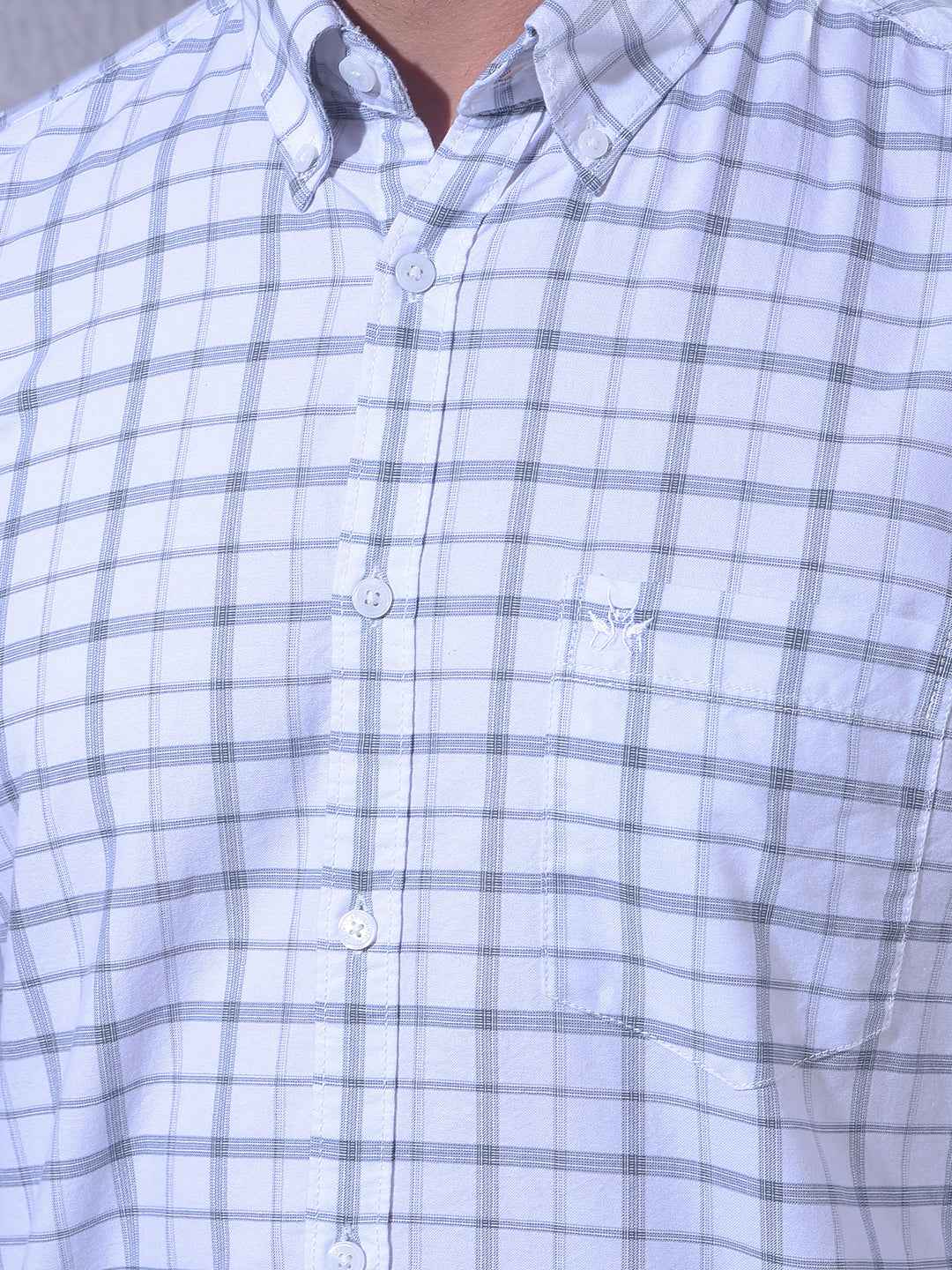 Grey Checked 100% Cotton Shirt