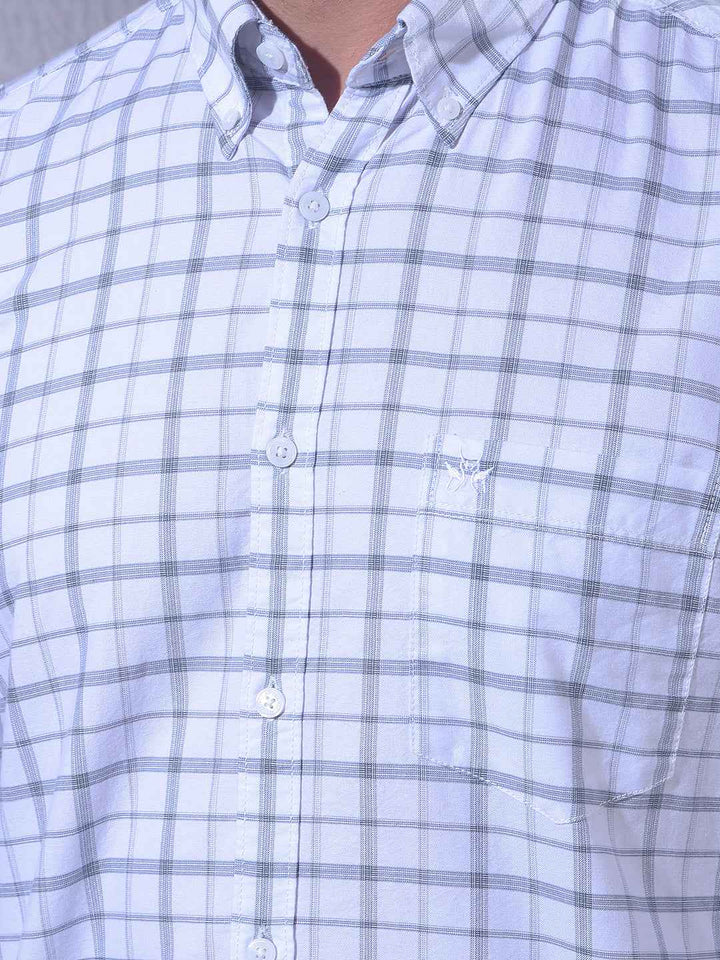 Grey Checked 100% Cotton Shirt