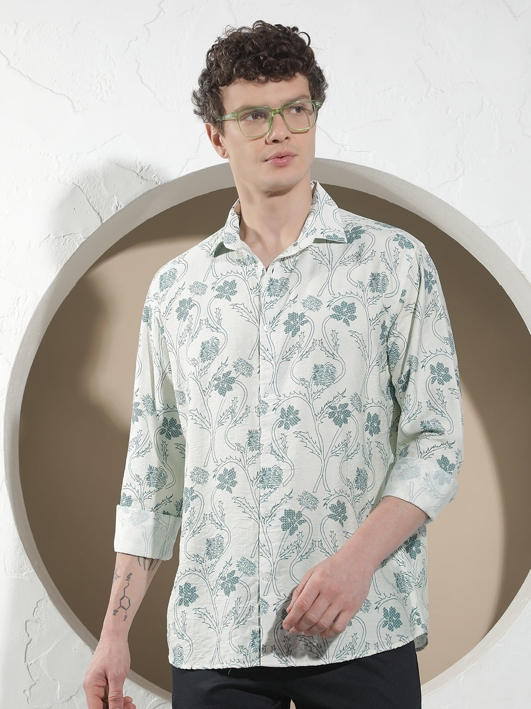 Blue Floral Print Shirt
