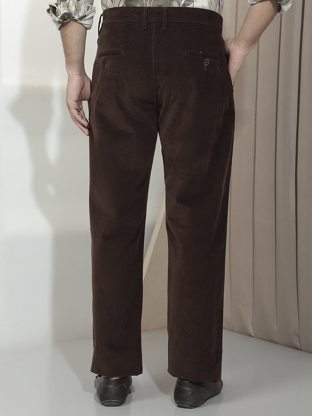 Brown Straight Corduroy Trousers