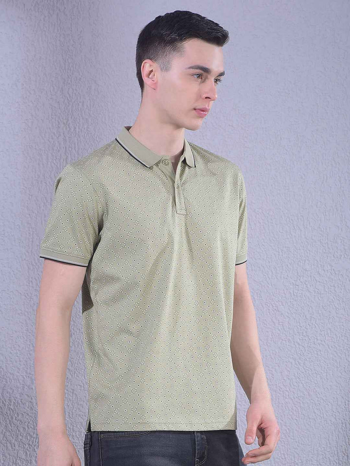 Olive Printed T-Shirt