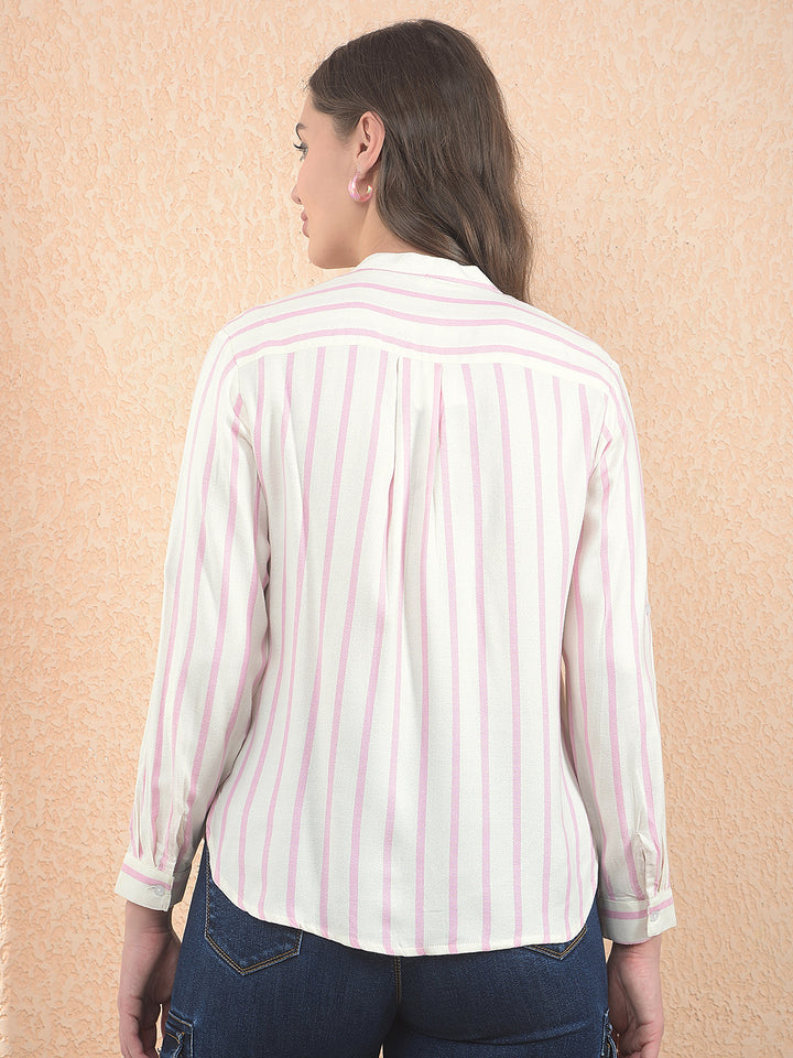 Pink Vertical Stripes Shirt