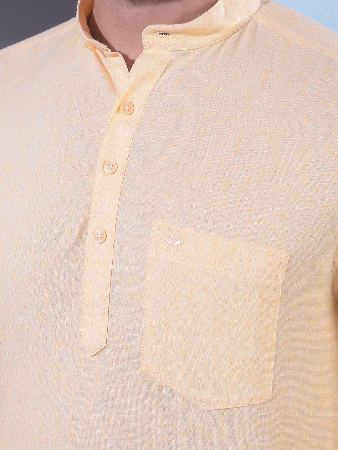 Bright Sunny Yellow Linen Kurta