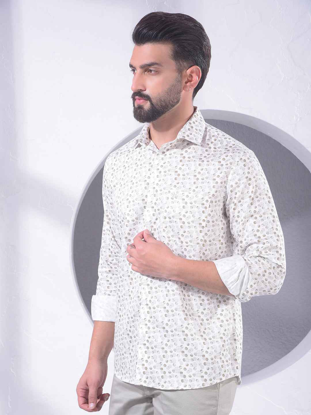 Olive Polka-Dots Shirt