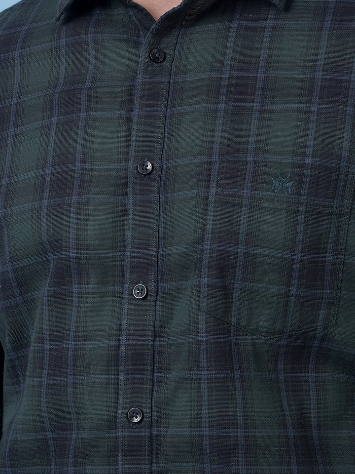 Green Checked 100% Cotton Shirt