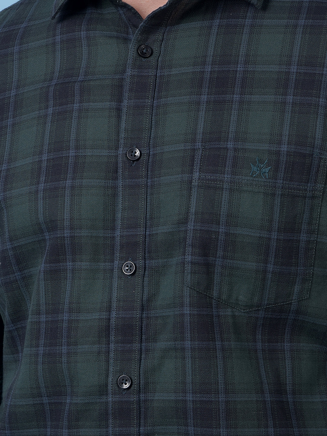 Green Checked 100% Cotton Shirt